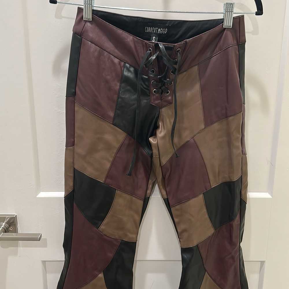 Current Mood Patchwork Faux Leather Pants - image 2